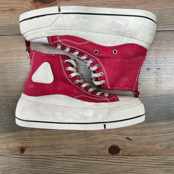R13 KURT HIGH TOP PLATFORM SNEAKERS IN RED - Picture 4 of 10